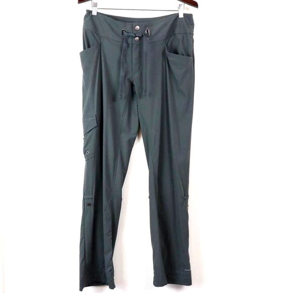 Columbia Size 10 Womens Hiking Pants Roll Tab Cuff Cargo Pocket Gray - Picture 1 of 11